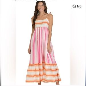 Olivia James the Label Malin Striped Maxi Dress Small